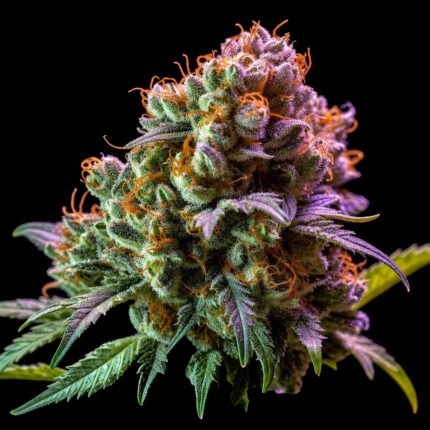 Jack Herer Feminisiert – Twins Garden Seeds Blütenaufnahme vor schwarzem Hintergrund
