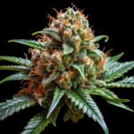 Lemon Haze Feminisiert – Twins Garden Seeds Blütenaufnahme vor schwarzem Hintergrund