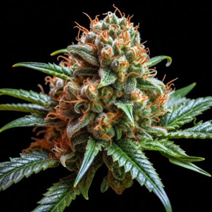 Lemon Haze Feminisiert – Twins Garden Seeds Blütenaufnahme vor schwarzem Hintergrund