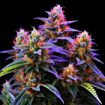 Northern Lights Auto – Twins Garden Seeds Blütenaufnahme vor schwarzem Hintergrund